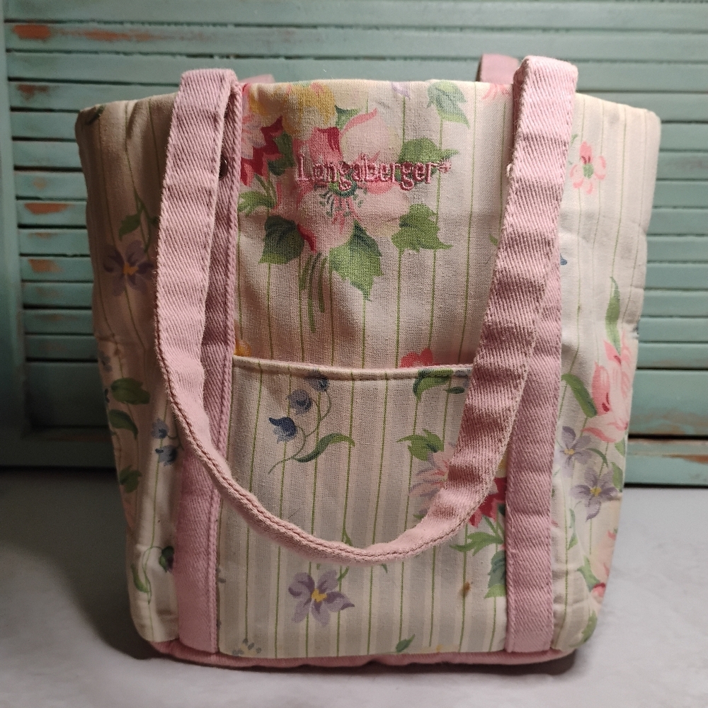 LONGABERGER FLORAL TOTE